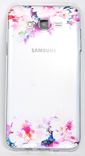 YogaCase InTrends, Compatible With Samsung Galaxy J7 Case Back Protective Cover (Watercolor Flowers)