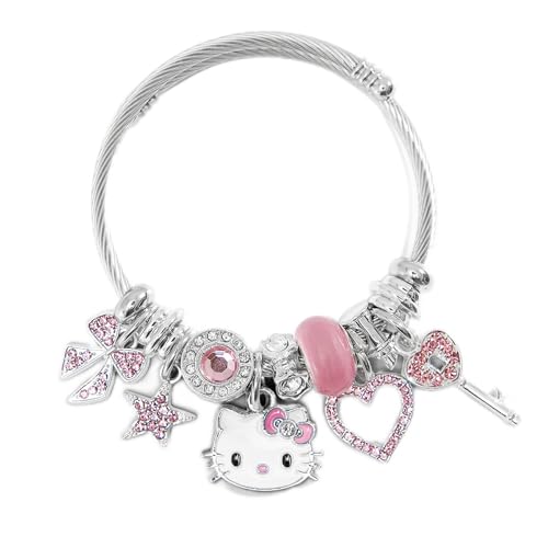 Image of Thcbme Cute Cuff Bracelets for Women & Girls | Adjustable Stainless Steel Composite Bracelet Bangles | Lovely Gift for Her