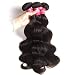 Longqi Beauty Brazilian Virgin Body Wave Weft 3 Bundles 100% Unprocessed Human Hair Weave Remy Wavy Wholesale Hair Products (16 18 20inch, Natural Color)