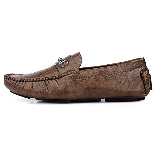 Image of Men's Synthetic Leather Material Casual Driving Loafer Buckle Shoes