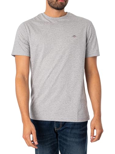 GANT Herren Reg Archive Shield T-shirt T Shirt, Grey Melange, L EU – Ansicht 2