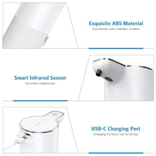Image of Upgraded 12oz Automatic Soap Dispenser, Hand Soap Dispenser IPX6 Waterproof, 4 Levels Adjustable Automatic Liquid Shower for Kitchen Bathroom