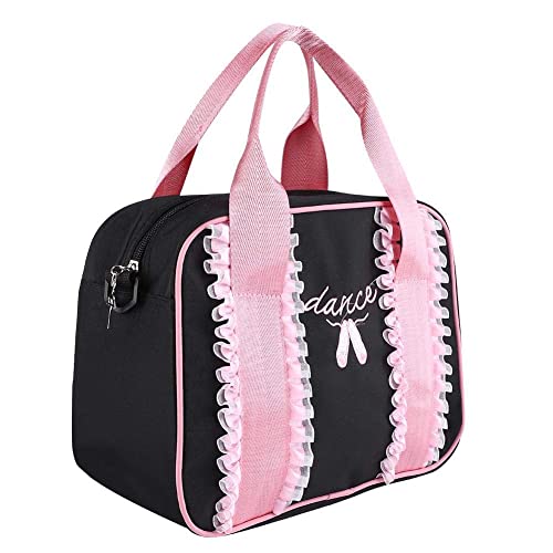 Chacerls Sac, Ballet Bag Filles Ballet Dance Enfants Sac à Main Simple Épaule Sports Zipper Bag Tote(Noir)