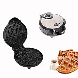 Waffeleisen Waffelautomat Elektrische Maschine Antihaft Beschichtet, Edelstahl Körper Belgien Amerikanische Waffel, Einfach Zu Reinigen Einstellbare Temperaturregelung, 1200W