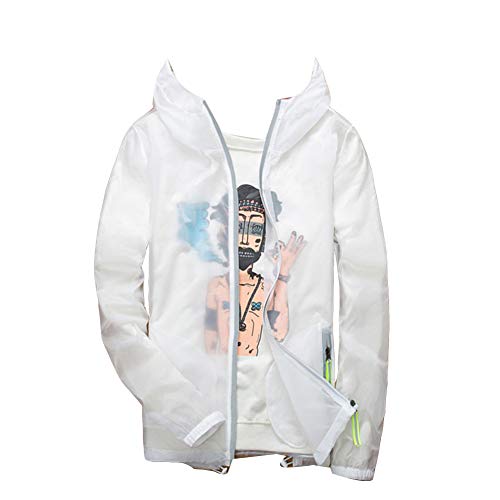 LaoZanA Herren Damen Sommer Ultraleicht UV-Schutz Jacke Weiß L
