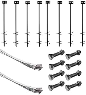 Mobile Home Part Set of 8 Auger Anchors; 8-8 ft Tie Down Strap, 8 Bolts
