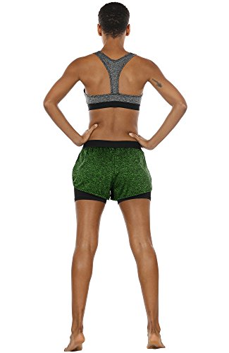 Image of icyzone Running Yoga Shorts for Women - Activewear Workout Exercise Athletic Jogging Shorts 2-in-1