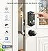 Veise VE017 Fingerprint Smart Door Lock, App Control, 8-in-1 Keyless Entry, Auto Lock, Emergency Power Port, Electronic Touchscreen Keypad, Biometric Smart Locks for Front Door, Matte Black