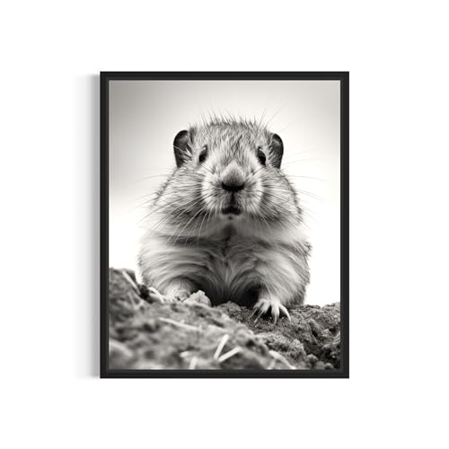 Lemming Art Prints Posters, Black and White Photography Wall Art, Wildlife Safrai Jungle Nature Inspired Photos, Exotic Animal Wall Decor. (Lemming, 16x20 inches (Unframed))