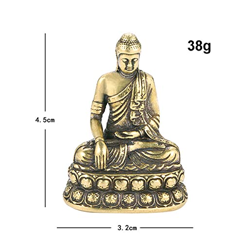 Estatua pequeña de Buda Sakyamuni de bronce miniatura 2