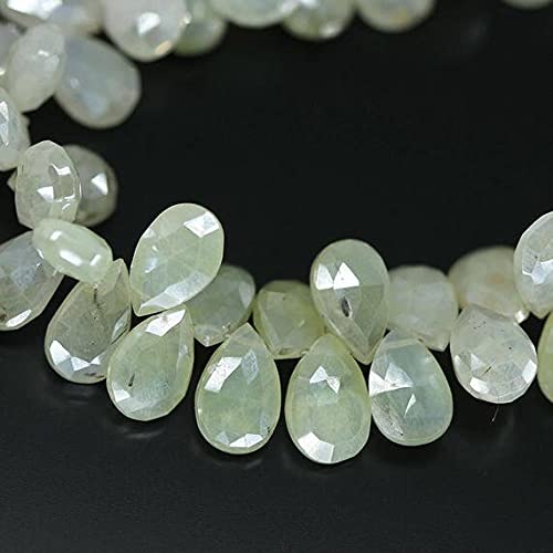 Perles en préhnite verte en fil de 4 pouces pour enfilage et artisanat