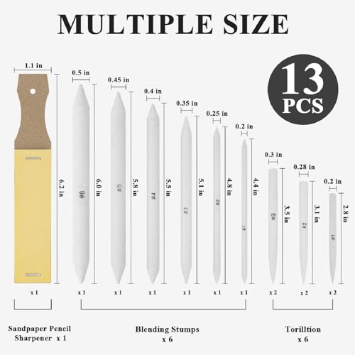 image for Aenir Blending Stumps for Drawing, Tortillons Blending Stumps Set of 1