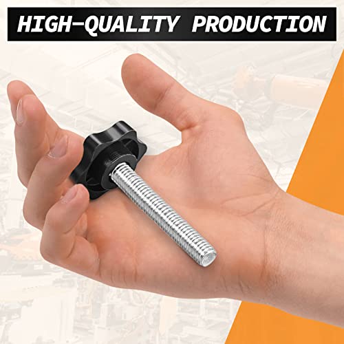 msiori 2 Pack Black 8mm(M8) x 45mm Thread Replacement Star Hand Knob Tightening Screw, Quick Removal Replacement Parts for Base Replacement knob8mm(M8) x 45mm
