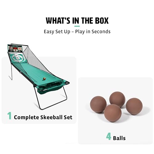EastPoint Sports Steel Frame Skee-Ball - Folding Home Arcade Game for All-Ages - Includes All Accessories