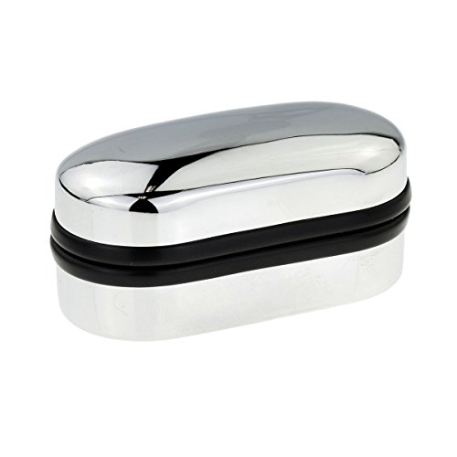 Image of GTR-Prestige Giftware Chrome Metal Cufflink Box 7.5 x 3 x 3cm