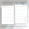 newestor 2026 Daily Planner Refills for 8-Discbound Planners - Daily Schedule & To Do List, Monthly Tabs, 8-Disc Punches, Junior Size