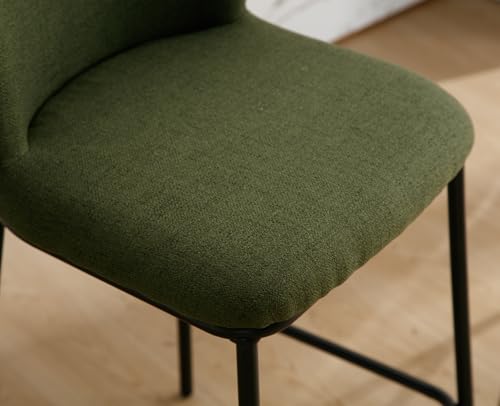Miniatura 7 de Ya-Home Juego De 2 Taburetes Altas De Cocina Moderno De Lino Con Respaldo Cómodo,Sillas Altos De Bar Sin Brazos Taburetes De Bar Sencillo Para Hogar Restaurante,Verde