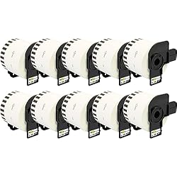 Yellow Yeti 10 Reemplazo Brother DK-22205 Rollo Etiquetas Continuo Blanco Compatible con Brother QL-700 710 500 550 570 800