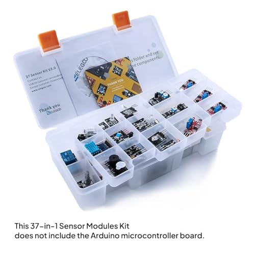 ELEGOO Aufgerüsteter 37 in 1 Sensormodul Bausatz Kompatibel mit Arduino IDE mit Anleitung für Elektronik Projekte, Mikrocontrollerboards Nicht im Lieferumfang Enthalten
