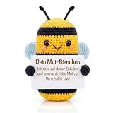 MEIJINMEIYU Mutmacher Geschenk Glücksbringer Kinder Schulanfang Häkel Biene