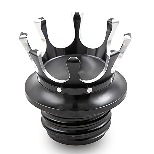 APEBAZY Bouchon de réservoir de carburant de moto CNC pour Sportster XL1200 883 48 Softail Dyna FXD FLST Road King 1996-2021 Noir/argenté Cover
