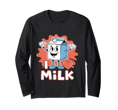 I Love Milk Heart Milk Lover - I LOVE HEART MILK Kids Long Sleeve T-Shirt