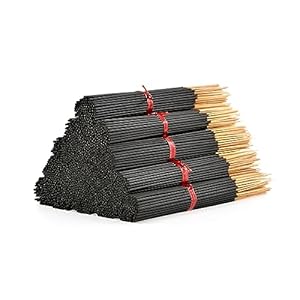 1000 Unscented Charcoal Black Incense Sticks 11″ Bulk – 100% Natural Charcoal, Joss and Bamboo Punk Blanks – Great for DIY Aromatherapy Incense Making.