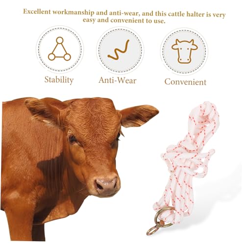 Cabestro de cuerda resistente de nylon e hierro para la cabeza del ganado 6