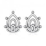 LAMGUL Pendientes de Plata de Ley 925 con Forma de Flor de Loto para Mujer, joyería Elegante hipoalergénica Fina para Bodas