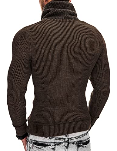 COOFANDY Men's Knitted Turtleneck Pullover Shawl Collar Sweaters Slim Fit High Neck Hoodies with Pockets4