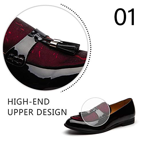 JITAI Mens Leather Shoes Pattern Printing Men's Dress Loafer Shoes Slip-on Casual Loafer Smoking Slipper2