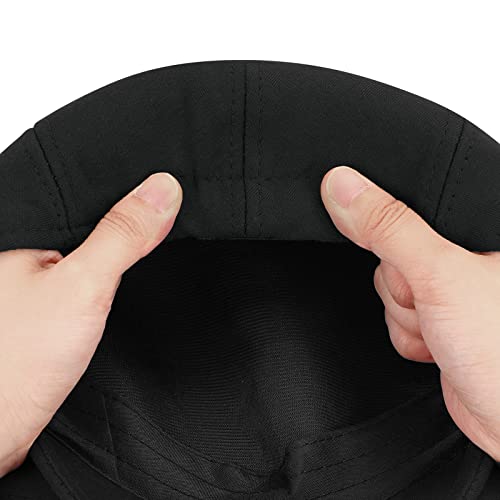 American Trends Mens Newsboy Hats Soft Breathable Fitted Cabbie Hat Black Driving Hunting Hat Cap For Men Black One Size #TOP5