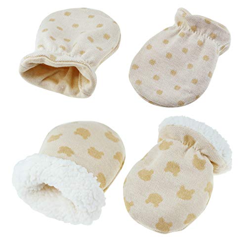 SUMERSHA 8 Pairs Newborn Mitten Gloves Baby Warm Thick Cotton Mittens Unisex Infant No Scratch Winter Mittens for Baby Girls Boys