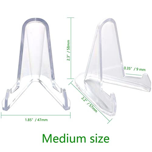 Acrylic Easels Display Stand Coins Stand, 36 Pcs (3 Sizes Each 12) Sports Card Display Stand Baseball Card Stands For Display Photos, Coins, Cards, Challenge Medals, Casino Chips Or Other Small Items #TOP7