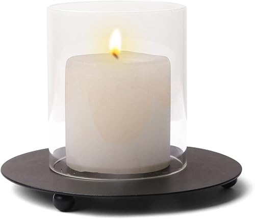 Miniatura 6 de Satvik - 6 portavelas de metal de 4.5 pulgadas, portavelas de hierro decorativo negro para velas de cera, pedestal, soporte de velas de té para LED,