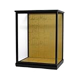 ガラスケース 間口35×奥行27×高さ45cm（ケース内寸） 黒桑塗り 人形ケース 木製 扉付 博多人形 市松人形 日本人形