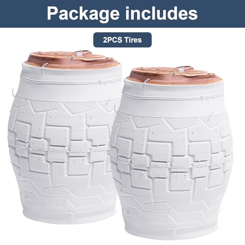 YUNSCM 2-PCS 14" Road Bike Tires 14 x 2.125/57-254 White Tires Compatible with 14x2.125 Bike Bicycle Tires