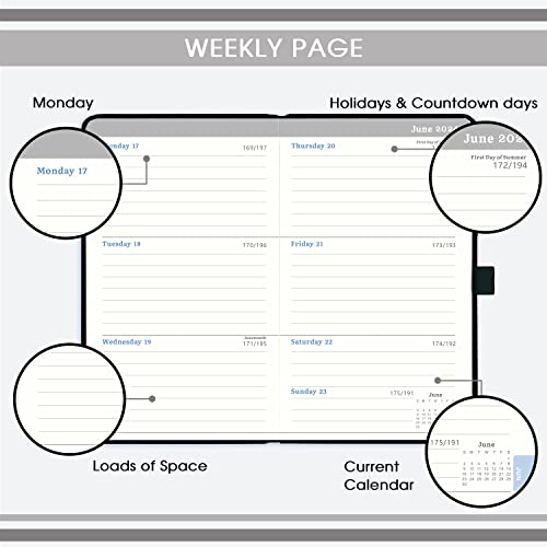 2023-2024 Pocket Planner/Calendar - Pocket Calendar/Planner 2023-2024 Weekly & Monthly, 6.3''×3.8'', Jul 2023 - Jun 2024, Pen Loop, Back Pocket, 2 Book Marks, Elastic Closure, Note Pages - Black #TOP18