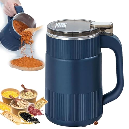 Molino De Café Eléctrico 300W – Máquina para Moler Polvo Doméstica De 500ml con 5 Cuchillas – Molino De Acero Inoxidable para Granos De Café, Especias, Nueces, Granos Y Molinillo De Pimienta Blue