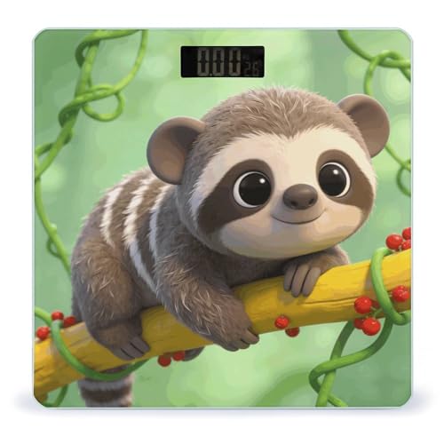 Báscula digital de baño con pantalla LCD y cinta métrica miniatura 1