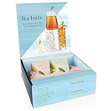 Tea Forte Tea Over Ice Sampler, Pitcher-Size Iced Tea Infusers - Black Tea, Green Tea, Herbal Tea, White Tea, 5pk Box