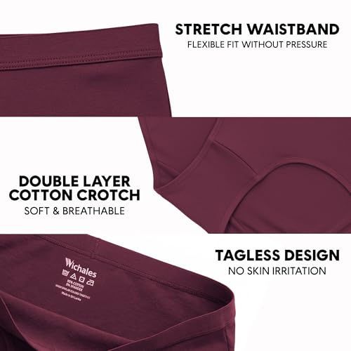 Image of Women's Cotton Underwear Hi-Cut Briefs High Waisted Womens Panties Full Coverage No Show Brief for Women 3 Pack