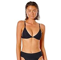 Rip Curl Premium Surf Banded Fixed Tri Bikini Top, Medium, Black