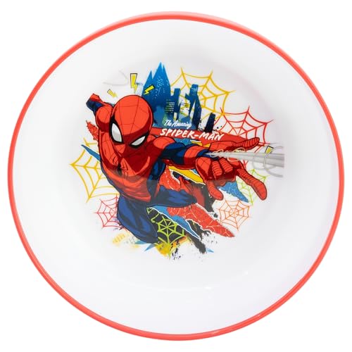 Bol pour enfant réutilisable bicolore avec base antidérapante Spiderman