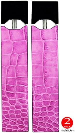 Vinyl Decal Stickers - Pink Crocodile Leather Print Pattern Background - Skin Wrap for Juul Vape (2 Pack)