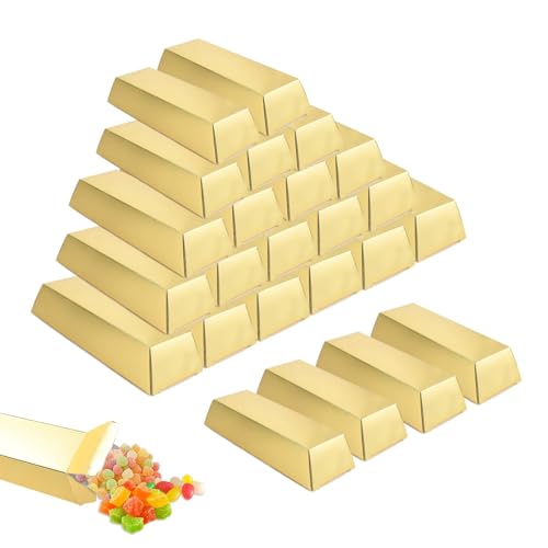 24 Pièces Lingot D'or Boîte Bonbon, DEANKEJI Ballotin Chocolat Vide, Boîte Bonbon Anniversaire, 14,5 x 5 x 3 cm, pour Festivals, Anniversaires, Mariages,...