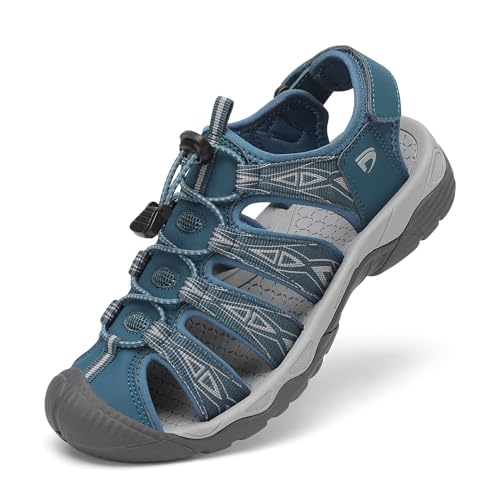 Dannto Women's Sport Hiking Sandals Closed Toe Outdoor Athletic Walking Sandal Lightweight Summer Water Shoes