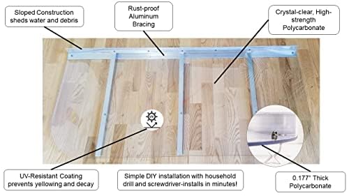 Window Well Supply - Sloped Elongated Polycarbonate Window Well Covers, UV-Resistant Clear Basement Window Well Covers, Heavy-Duty Crystal Clear Plastic Window Well Cover (44\"W x 14\"L)