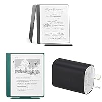 Kindle Scribe Essentials Bundle including All-new Amazon Kindle Scribe (64 GB) - Tungsten, Plant-Based Leather Cover - Jade, and and Power Adaptor