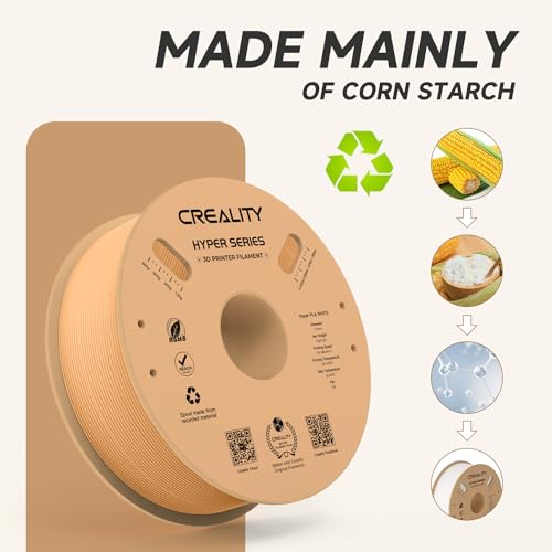 Image of Official Creality Hyper PLA Filament 1.75mm, High Speed PLA 30-600mm /s Rapid 3D Printer Filament, Dimensional Accuracy + /-0.02mm, Fit Most FDM 3D Printers, 1KG(2.2lbs) Spool Peach Fuzz